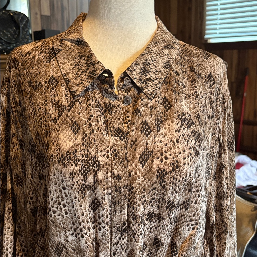 Kobi Halperin Brown Snake Print Midi Dress - Picture 3 of 10